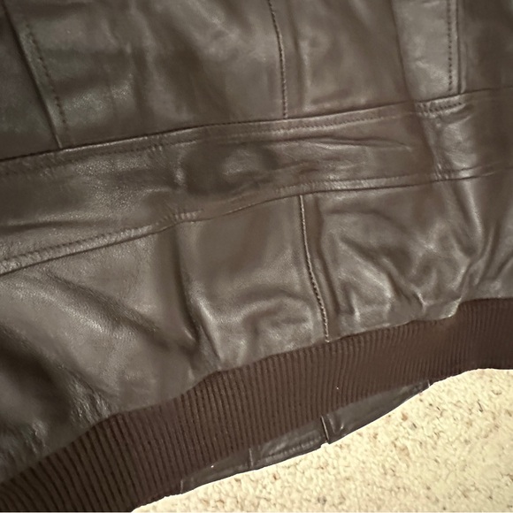 Men’s Brown REAL Leather jacket Size Small NWT - Picture 14 of 16